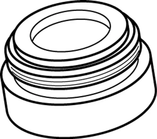 Luftsprudler von Ideal Standard, runder Deckel mit Gewinde, geeignet für Montage in verschiedenen Anwendungen, vandalensicheres Design für erhöhte Sicherheit.